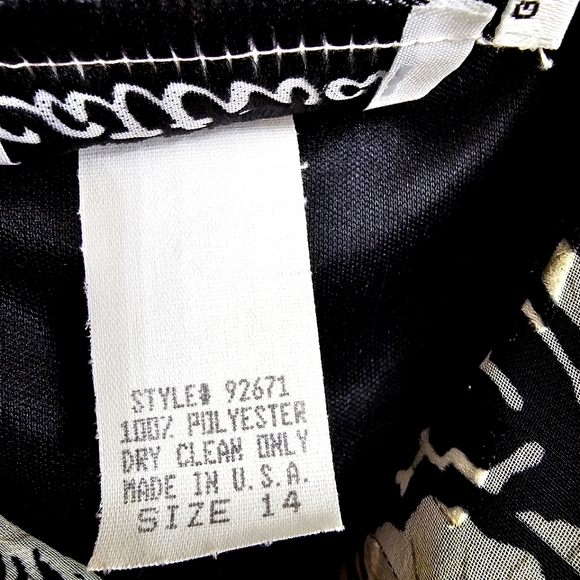 Nwt Saks Fifth Ave. Cattiva   Blk/Tan/Gold Floral Chiffon  Dress/Jacket  2pc Set - Picture 15 of 17